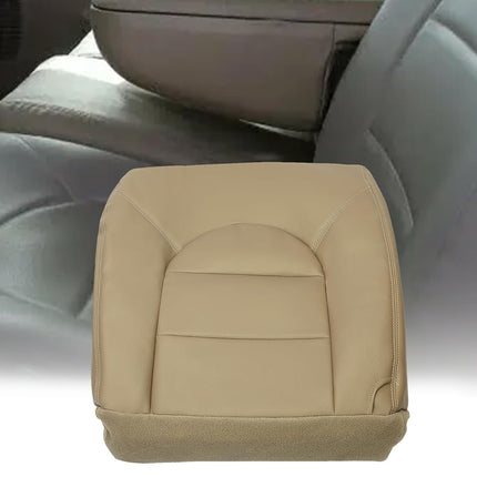 Housse de siège inférieure ECOTRIC compatible avec Ford F250 F350 F450 Lariat 1999 2000 - Côté conducteur, cuir artificiel, couleur : beige, avant gauche