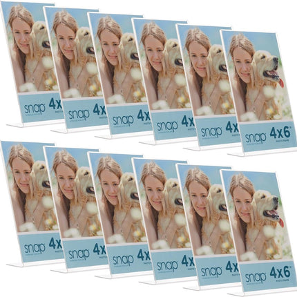 Snap 4x6 Clear Acrylic Self Standing Frame, Set of