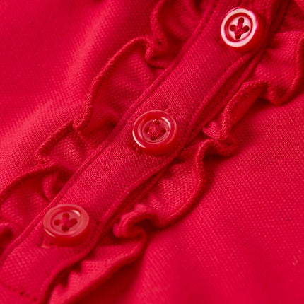 Gymboree Girls and Toddler Short Sleeve Ruffle Polo Shirt, Red 3-Pack, 4T