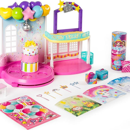 Party Popteenies - Poptastic Party Playset with Confetti, Exclusive Collectible Mini Doll and Accessories, for Ages 4 and Up
