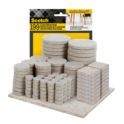 Scotch Felt Pads 199 PCS Beige, Felt Furniture Pad