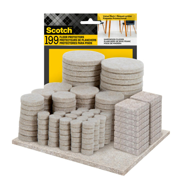 Scotch Felt Pads 199 PCS Beige, Felt Furniture Pad