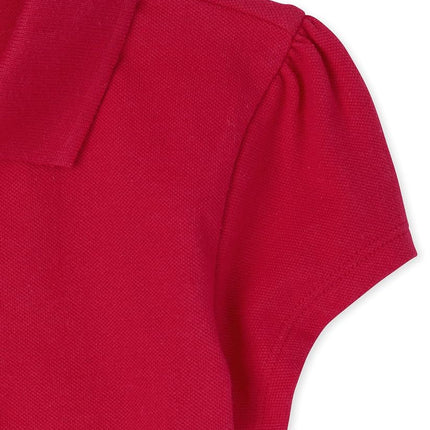 The Children's Place Girls' Uniform Ruffle Pique Polo, Ruby 4 Pack, X-Small