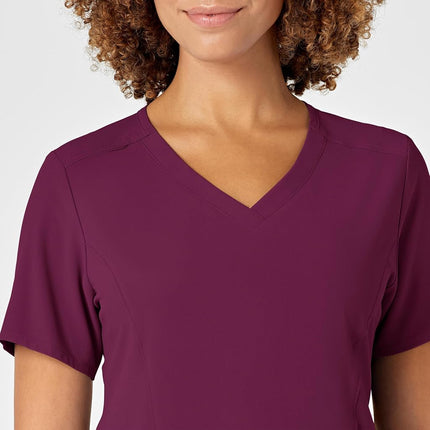 WonderWink Renew Women's V-Neck Scrub Top, Wine, X-Small