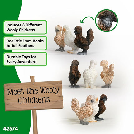 Schleich Farm World - 3Pc Chicken Friends Toy Figurine - Kids 3+ | 42574