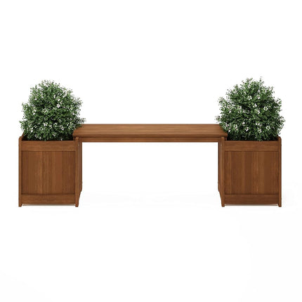 Furinno Hardwood Planter Box in Teak Oil, Wood, Natural, 182.12 (W) x 44.7 (H) x 28.96 (D) cm