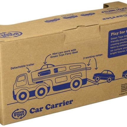 Green Toys Car Carrier, Blue CB - Pretend Play, Motor Skills, Kids Toy Vehicles. No BPA, phthalates, PVC. Dishwasher Safe, Recycled Plastic, Made in USA.