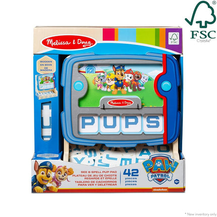 Melissa & Doug PAW Patrol Wooden See & Spell Pup Pad Game | Wooden Toy | Educational Play | Developmental Toy for Kids | 4 and Above | Gift for Boys or Girls