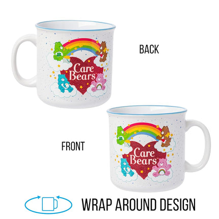 Silver Buffalo Care Bears Rainbow Heart Logo 20oz Ceramic Camper Mug