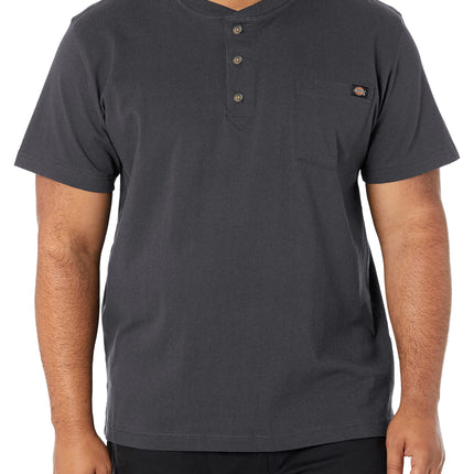 Dickies Men's Big-Tall Heavyweight Henley, Charcoa