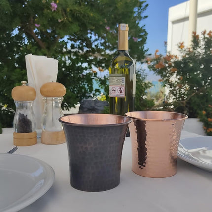 Dede Copper - CC Series (20 oz) - Handcrafted Drinking Cups or Serving Cold Beverages and Cocktail Mugs, Handmade Unlined Uncoated Pure Solid Copper Tumblers (Engraved-Antique)