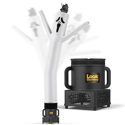 Torero Inflatables Ghost Tube Man Inflatable Sky Puppet Complete Set with 1/4 HP Sky Dancer Blower, 6', White