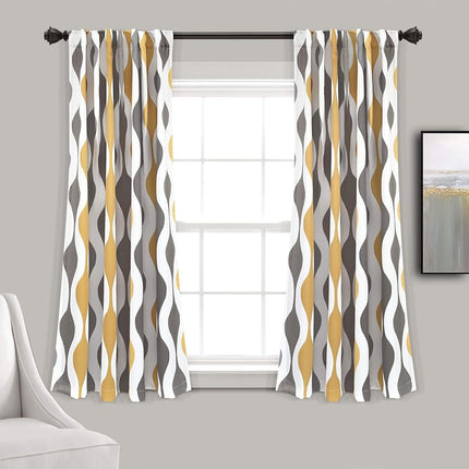 Lush Decor Mid Century Geo Room Darkening Window C