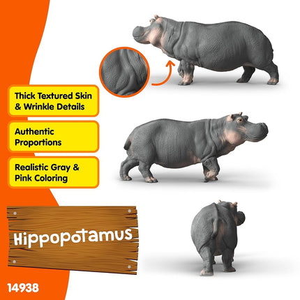 Schleich Wild Life -Hippopotamus Toy -Hippo Figurine - Kids Ages 3+ | 14938