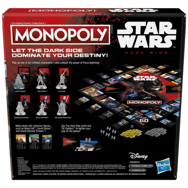 Hasbro Gaming Monopoly Dark Side: Star Wars Edition for 2 to 6 Players, Ages 8+