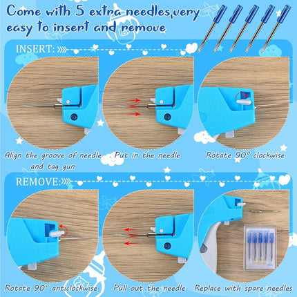 Chumia 3576 Pcs Chumia Stitch Gun for Clothes, Tagging Gun, Sky Blue