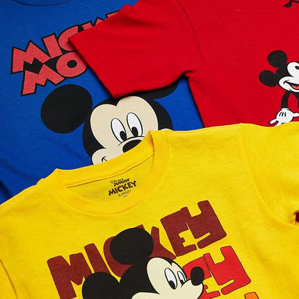 Disney Little Boys' Toddler Mickey Mouse Toddler Boys T-Shirt 3-Pack No 1, Assorted 2, 2T, Assorted 2, 2T