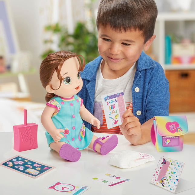 Coffret poupée Baby Alive L'école, jouet pour la rentrée des classes pour les filles et les garçons de 3 ans et plus, poupée de 30 cm, cheveux bruns