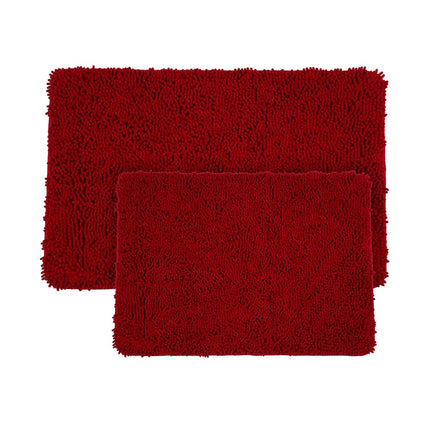Bedford Home 2-Piece Memory Foam Shag Bath Mat Set, Burgundy