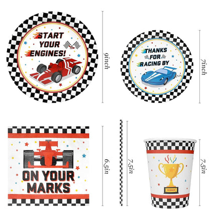 Recheel Birthday Paper Plates (Racing Car), (RCPP009)