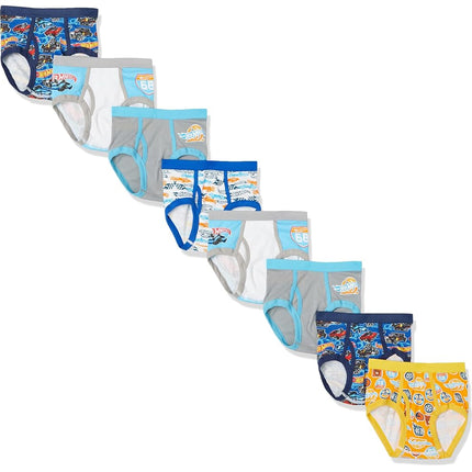 Calzoncillos y bóxers Hot Wheels para niños, disponibles en tallas 2/3t, 4t, 4, 6, 8 y 10, paquete de 8 calzoncillos 100 % algodón, 6