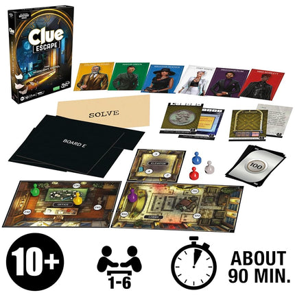 Hasbro Gaming Clue Escape: The Midnight Hotel Board Game, Clue Escape Room Game, 1-Time Solve Mystery Games, Family Games for Ages 10+, 1-6 Players, 90 Mins. Avg(F6417)