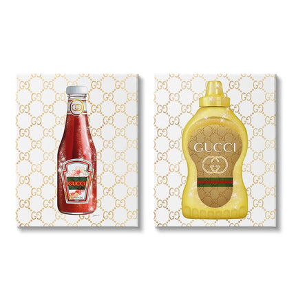 Stupell Industries Glam Fashion Condimentos de Cocina con Patrón Brillante, Diseño de Ziwei Li