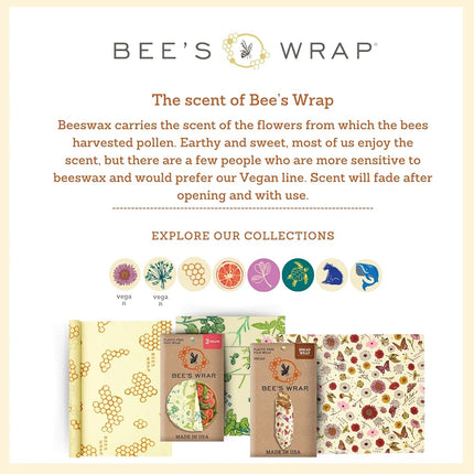 Bee's Wrap Beeswax Wraps for Food - Garden Party Cut to Size 14x52" Wax Paper Roll - Made in USA Reusable Waxed Paper & Bowl Covers - Organic & Eco-Friendly Alternative to Aluminum Foil & Plastic Wrap