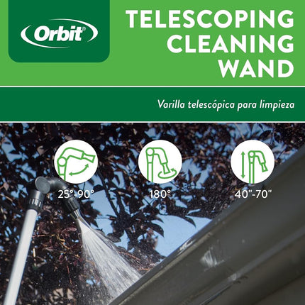 Orbit 58543 Telescoping Gutter Cleaning Wand, Silver