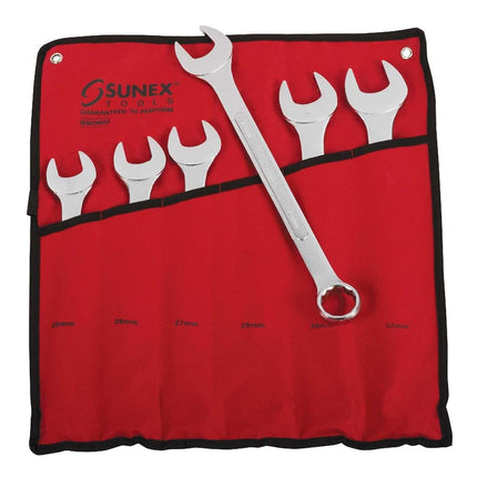 Sunex 9606MA 6 Piece Raised Panel Combination Wrench Set (Raised Panel) CRV