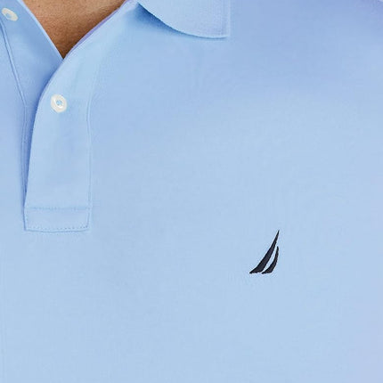 Nautica Men's Classic Fit Short Sleeve Solid Soft Cotton Polo Shirt Noon Blue