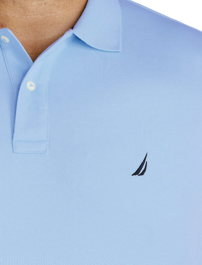 Nautica Men's Classic Fit Short Sleeve Solid Soft Cotton Polo Shirt Noon Blue