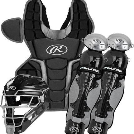 Rawlings | Renegade Series Baseball Catcher's Set | NOCSAE Certified | Intermediate Ages 12-15 | Black/Silver