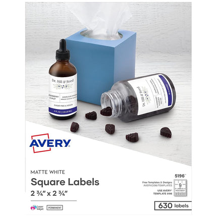 Avery Laser Diskette Labels 2 3/4" x 2 3/4" Single Pack (5196)
