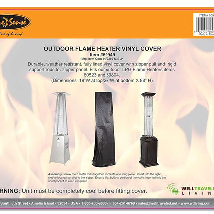 Fire Sense Full Length Outdoor Flame Patio Heater Vinyl Cover