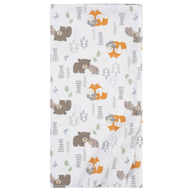 Manta de algodón 100 % de franela para recibir al bebé, para recién nacidos, niños pequeños, de la marca Gerber, color blanco Woodland, paquete de 5 unidades