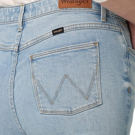 Wrangler Women's High-Rise Rodeo Straight Leg Crop Jean, Rough Stream, 12