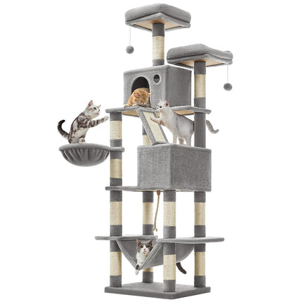 FEANDREA Cat Tree, 206 cm Large Cat Tower with 13 