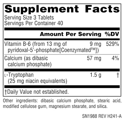 Source Naturals L-Tryptophan with Coenzyme B-6 500mg - 120 Tablets
