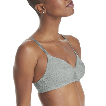 Hanes Women's Padded Bra, Coolest Grey Heather Print, M