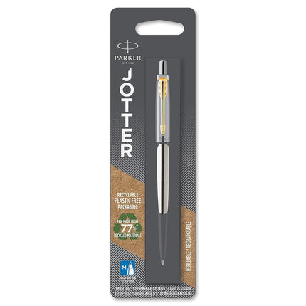 PARKER Jotter Ballpoint Pen, Stainless Steel with 