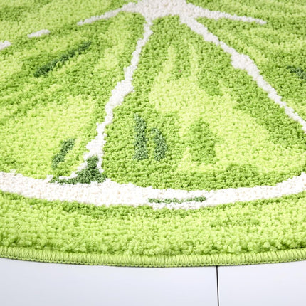 TOWN & COUNTRY PLAY Tapete de Baño en Forma de Media Rodaja de Lima Cítrica, Tapete Tufted Absorbente para Piso, Parte Trasera Antideslizante, Lavable a Máquina, Verde, 34.7"x18.1"