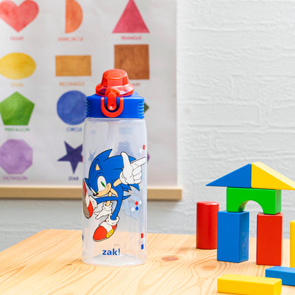 Zak Designs Sonic the Hedgehog Sage 25oz Leak-Proof Straw Kids Water Bottle
