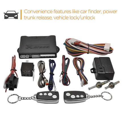XO Vision DX382 Universal Car Alarm System with Two 4-Button Remotes