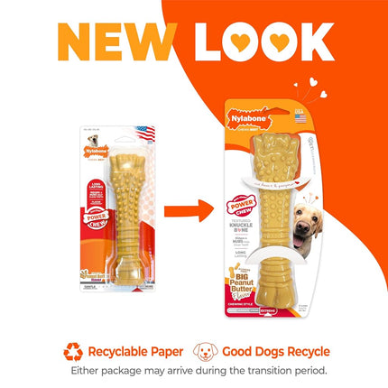 Nylabone Dura Chew Extreme Tough Dog chew Toy Bone, Allergen Free Peanut Butter Flavour, XL, for Dogs Over 23 kg Large for Extreme Chewers, Peanut Butter