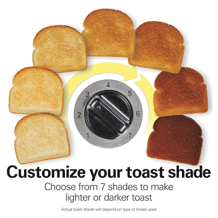 Hamilton Beach Extra Wide Long Slot 2 Slice Toaster, Browning Control With 7 Shades, Bagel Function, Cancel Button & Auto Shutoff, Modern Slim Design Fits Any Space, Black (22989)