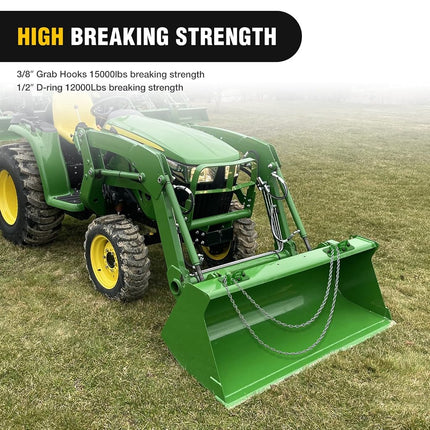 Nilight 2PCS Tractor Bucket Hooks with Tie Down Ring, Bolt-On Grab Hook with Back Plates Compatible with Trailer RV UTV Truck, Grade 70 Grade Forged Steel Max 15000 lbs, Green
