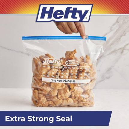 Hefty Slider Freezer Calendar Bags, Gallon Size, 100 Count