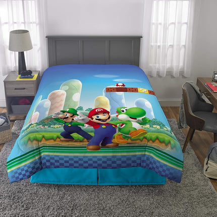 Franco Parure de lit réversible en microfibre ultra douce, lit jumeau/double, Mario