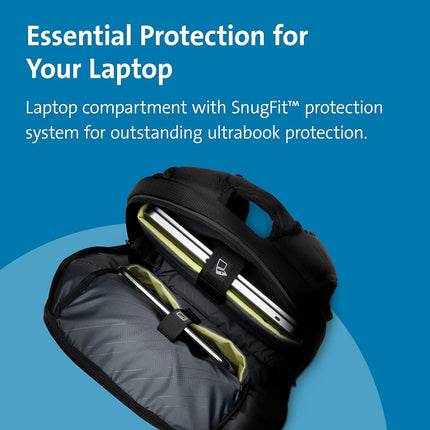 Kensington Ultrabook Backpack - TripleTrek 13.3" inch Laptop Rucksack for Men & Women, backpack with SnugFit Protection System to keep UltraBook, laptop or notebook safe (K62591EU), Black (Nero)